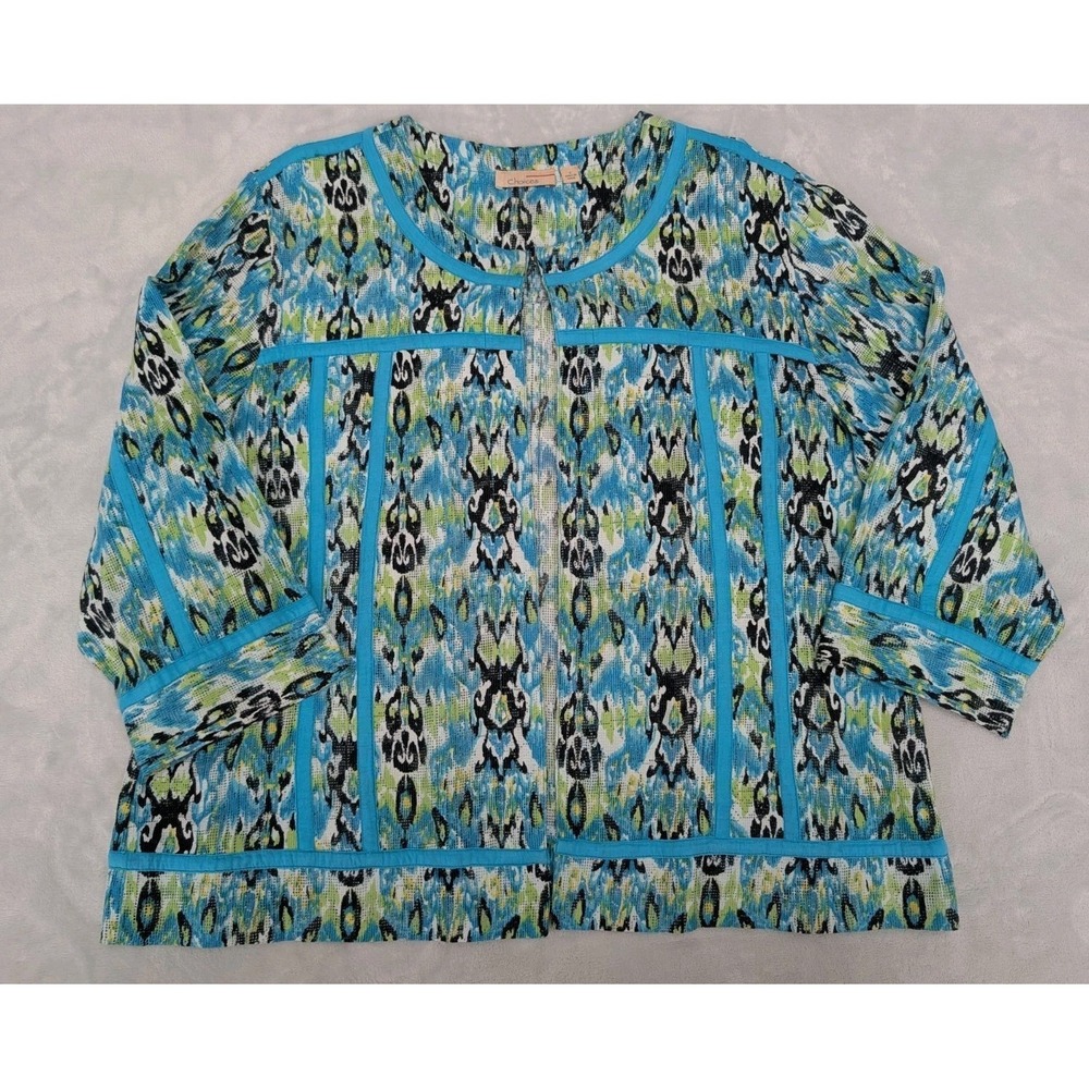 Choices Women's Large Jacket Cardigan 3/4 Sleeves Eye & Hook Closure Career Work